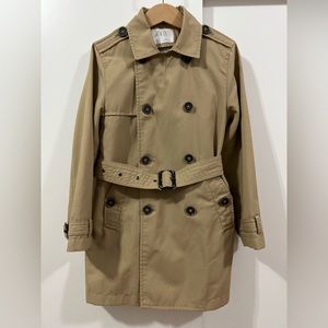 Zara boys tan trench coat size 7